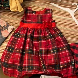 Red dress with flower belt